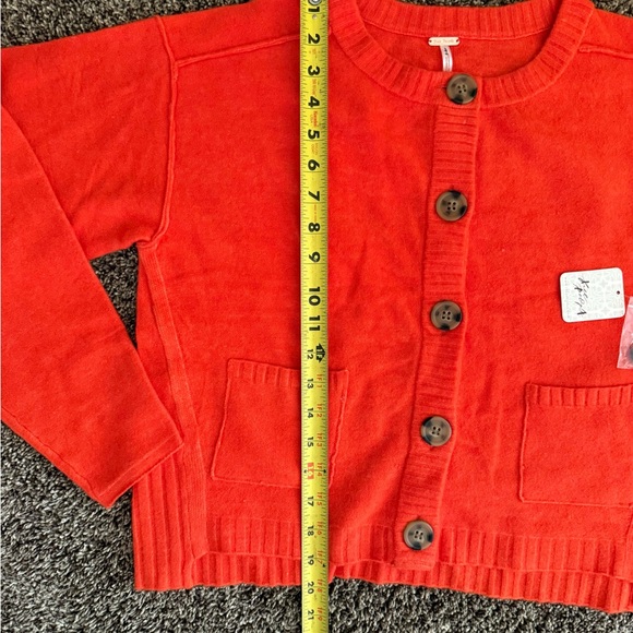Free People Luna Cardigan Sweater, Red Alert, Small, NWT - Picture 11 of 14